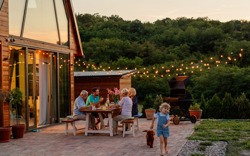 Picture of A Family Gathering on Their Patio
